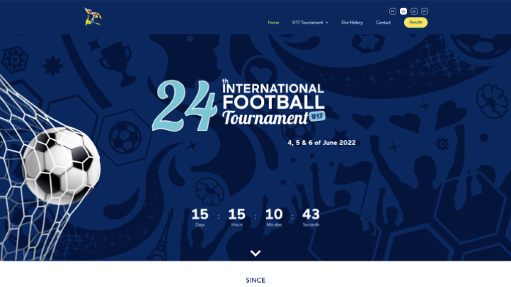 U17 Football Tournament Website After